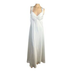 Calvin Klein Ivory Satin Floor-Length Gown
